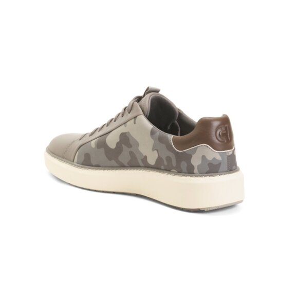 COLE HAAN Grey Camo Men's Leather Grandpro Topspin Golf Sneakers - Picture 2 of 2